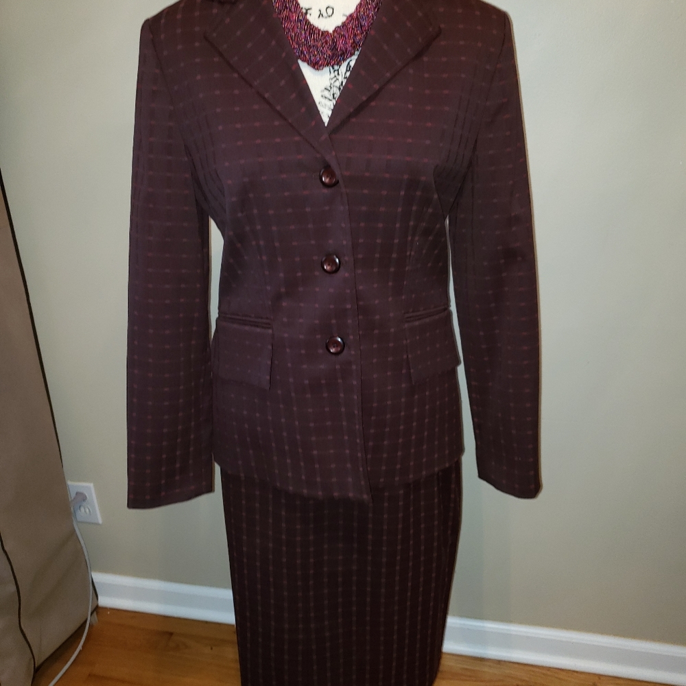 Larry Levine Burgundy Suit